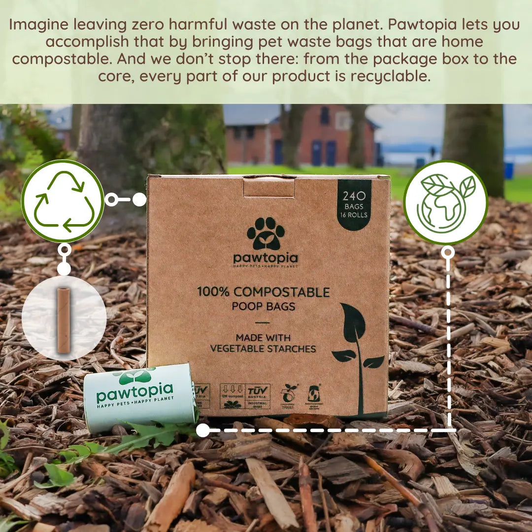 Pawtopia Eco-Friendly Home Compostable Dog Poop Bags - 480 Count Value Pack, Biodegradable & Leak Proof, Perfect for Dogs & Cats, Easy to Open, Give Back to the Planet!