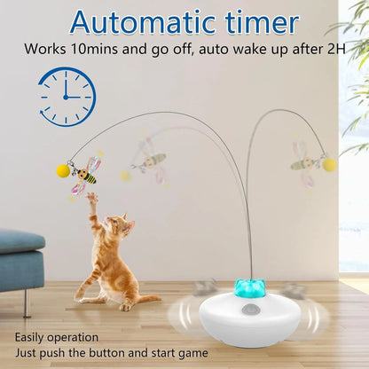 Exciting Oxawo Rechargeable Interactive Cat Tumbler Toy - 24-Inch Spinner with Butterfly Game & Customizable Tails for Endless Indoor Fun!