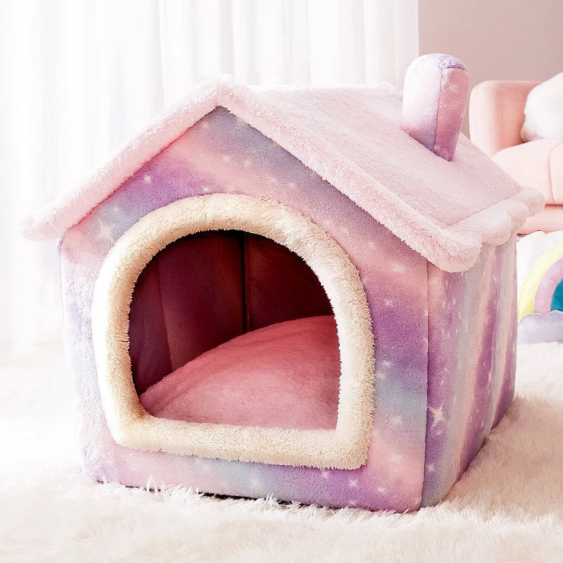 Foldable Pet House Kennel Bed