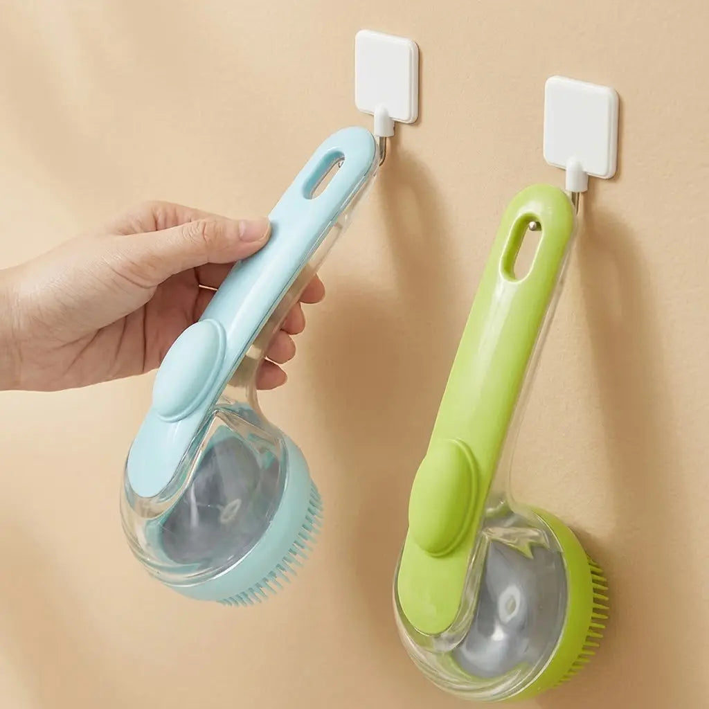 2026 Universal 2-in-1 Pet Bath & Grooming Brush with Soap Dispenser - Gentle Massage Aid for Dogs & Cats, Enhances Beauty & Saves on Dry Shampoo