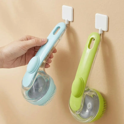 2026 Universal 2-in-1 Pet Bath & Grooming Brush with Soap Dispenser - Gentle Massage Aid for Dogs & Cats, Enhances Beauty & Saves on Dry Shampoo