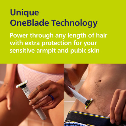 Philips Norelco Oneblade Intimate Pubic Groomer Smooth Steel Stainless Comfort