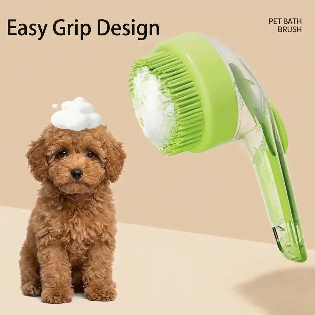 2026 Universal 2-in-1 Pet Bath & Grooming Brush with Soap Dispenser - Gentle Massage Aid for Dogs & Cats, Enhances Beauty & Saves on Dry Shampoo
