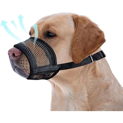Back to School Adjustable Air Mesh Dog Muzzle - Prevent Biting, Licking & Chewing for All Dog Sizes
