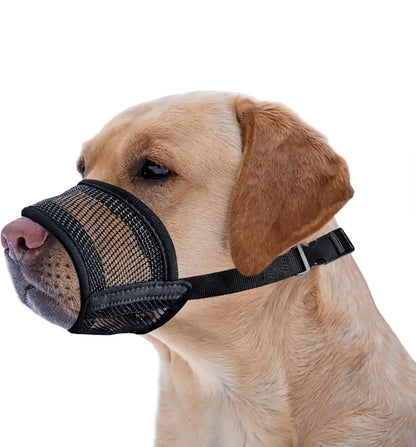 Back to School Adjustable Air Mesh Dog Muzzle - Prevent Biting, Licking & Chewing for All Dog Sizes