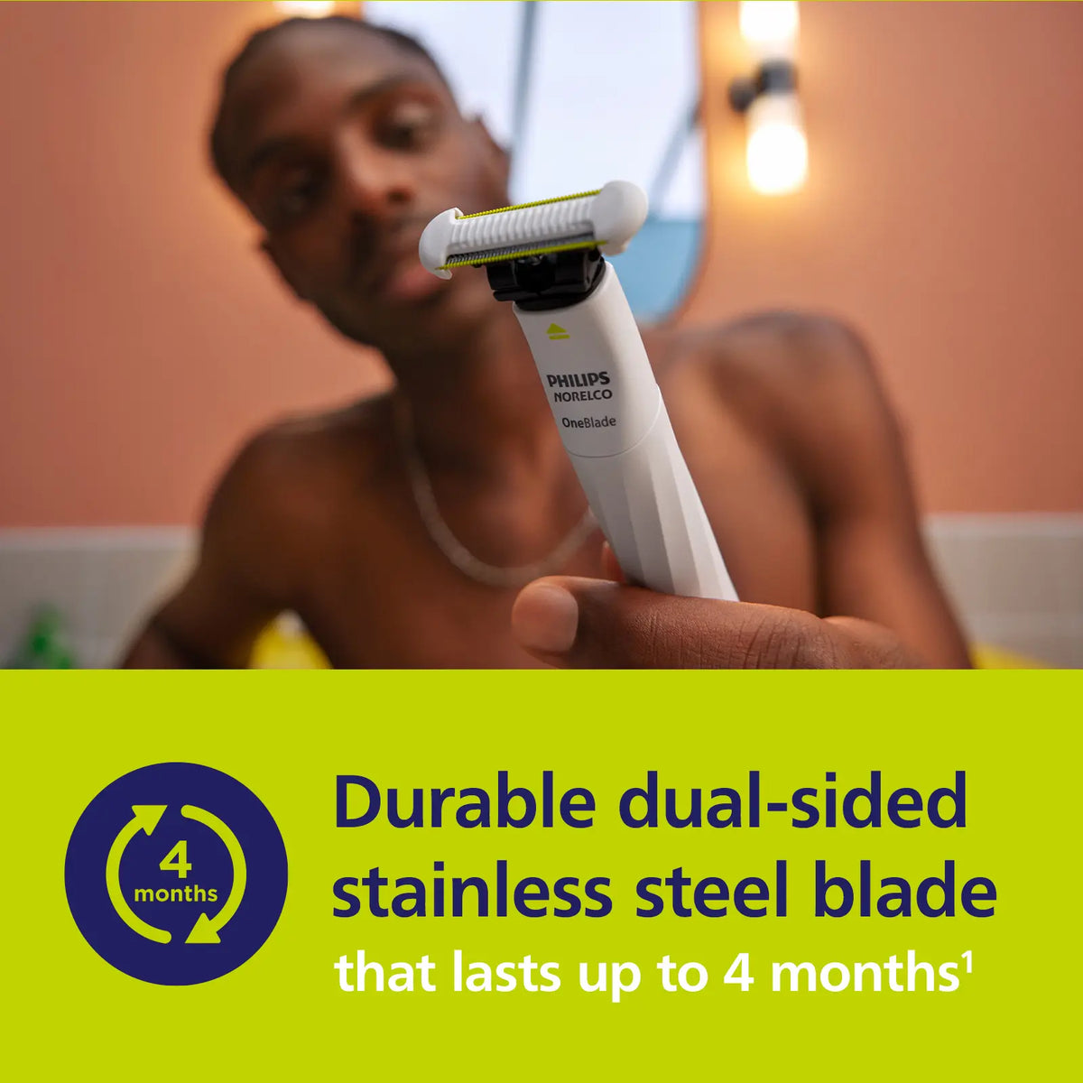 Philips Norelco Oneblade Intimate Pubic Groomer Smooth Steel Stainless Comfort