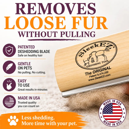 Sleekez Dog Brush - Ultimate Shedding & Grooming Tool for All Dog Breeds, 5" Compact Design, Lightweight & Effective
