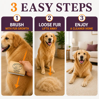 Sleekez Dog Brush - Ultimate Shedding & Grooming Tool for All Dog Breeds, 5" Compact Design, Lightweight & Effective