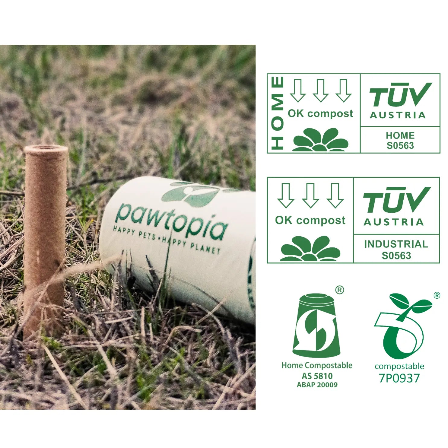 Pawtopia Eco-Friendly Home Compostable Dog Poop Bags - 480 Count Value Pack, Biodegradable & Leak Proof, Perfect for Dogs & Cats, Easy to Open, Give Back to the Planet!