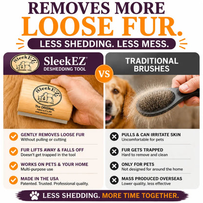 Sleekez Dog Brush - Ultimate Shedding & Grooming Tool for All Dog Breeds, 5" Compact Design, Lightweight & Effective