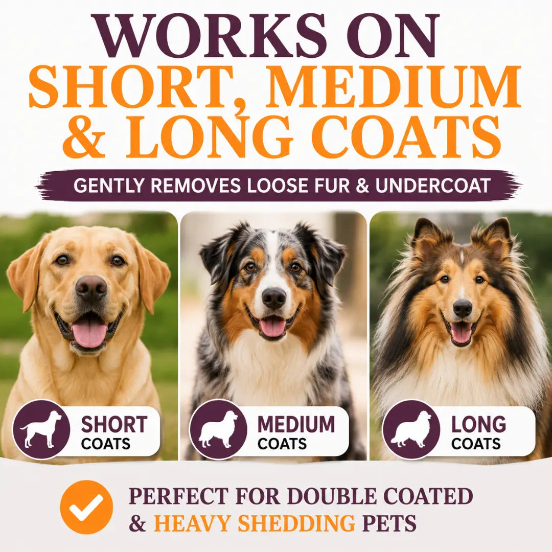 Sleekez Dog Brush - Ultimate Shedding & Grooming Tool for All Dog Breeds, 5" Compact Design, Lightweight & Effective