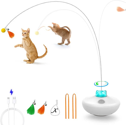 Exciting Oxawo Rechargeable Interactive Cat Tumbler Toy - 24-Inch Spinner with Butterfly Game & Customizable Tails for Endless Indoor Fun!