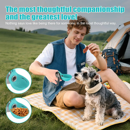 Lumikata 2-in-1 Portable Dog Water Bottle & Bowl - Leak-Proof Stainless Steel for Small Dogs, Perfect for Walks and Travel!