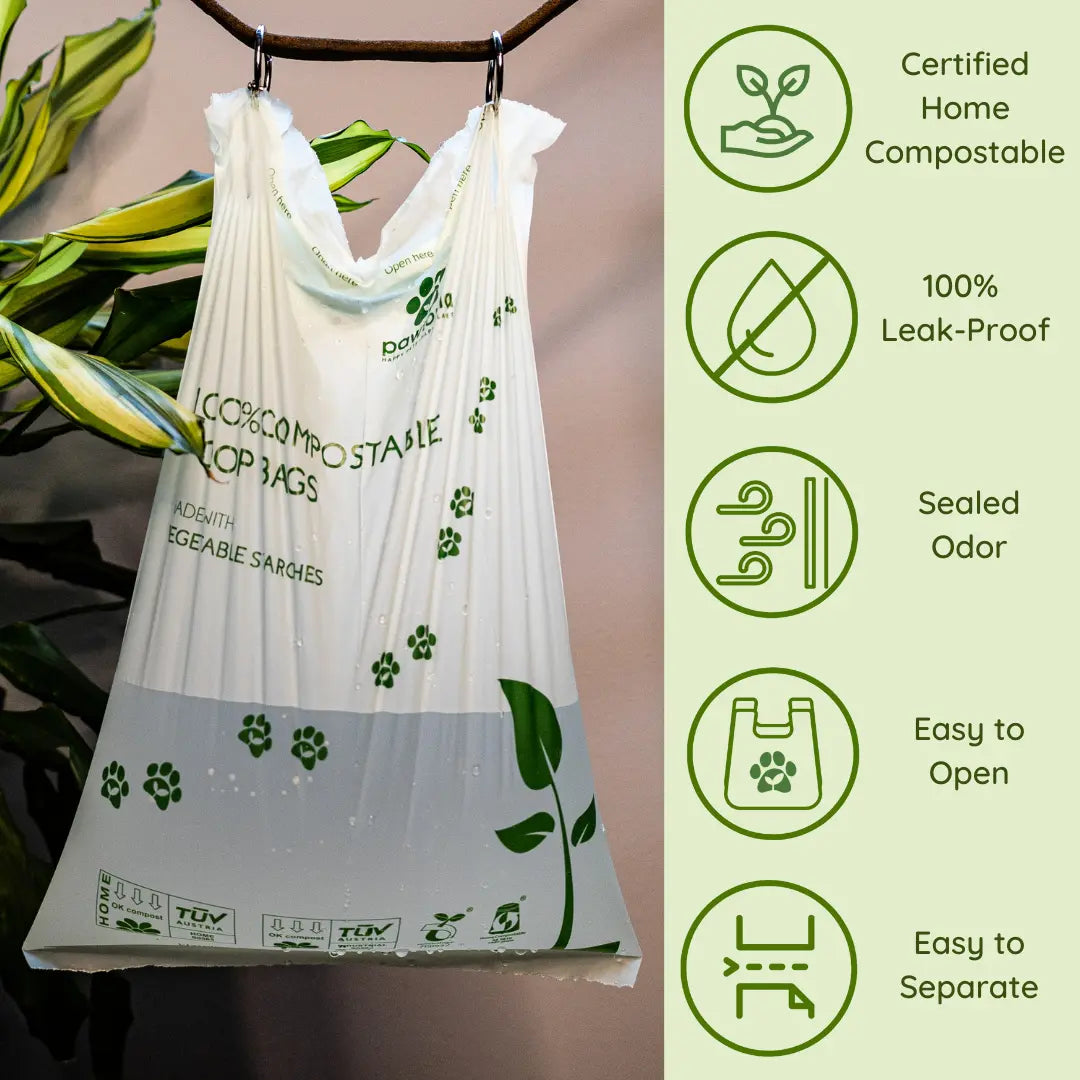 Pawtopia Eco-Friendly Home Compostable Dog Poop Bags - 480 Count Value Pack, Biodegradable & Leak Proof, Perfect for Dogs & Cats, Easy to Open, Give Back to the Planet!